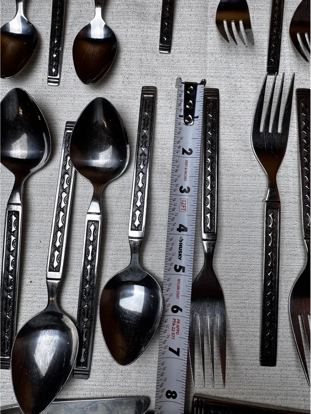 Vintage Douglass Korea Stainless Flatware Set 40 Piece Service for 8 Geometric